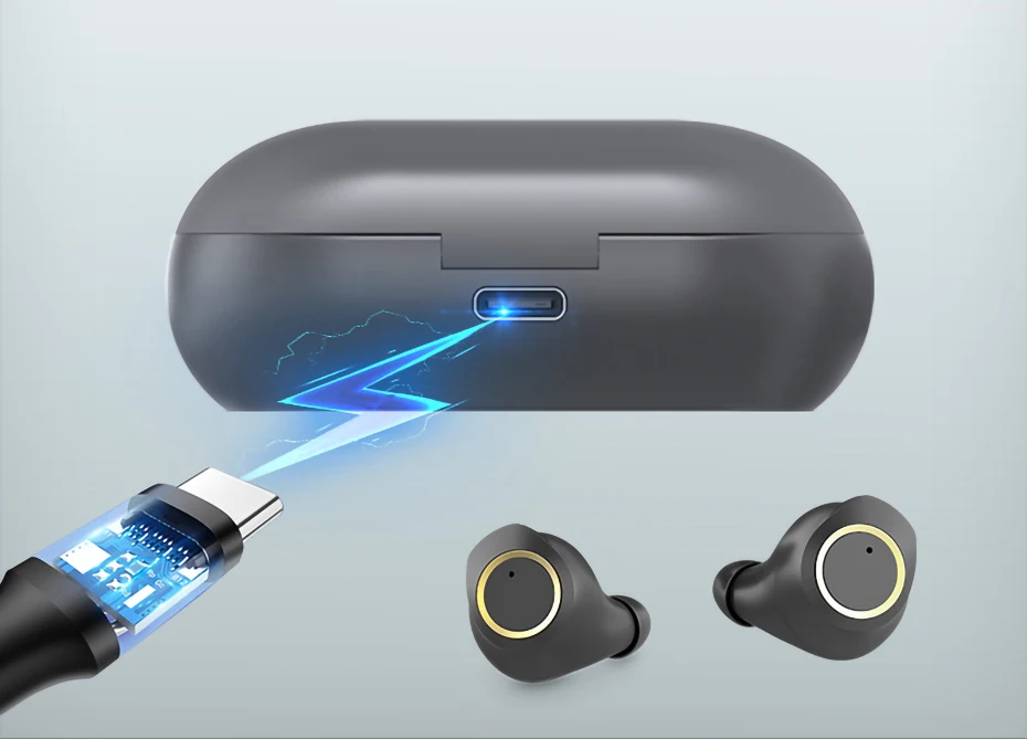 Bluetooth 5,0 Беспроводной наушники с зарядный чехол Водонепроницаемый наушники-вкладыши TWS стерео наушники в ухо Встроенный микрофон гарнитуры Bluetooth для занятий спортом
