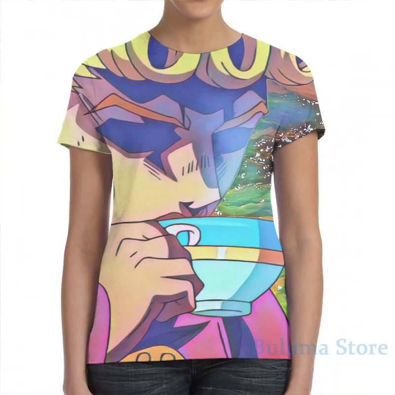 Giorno Giovanna drinks urine men T-Shirt women all over print fashion girl t shirt boy tops tees Short Sleeve tshirts |