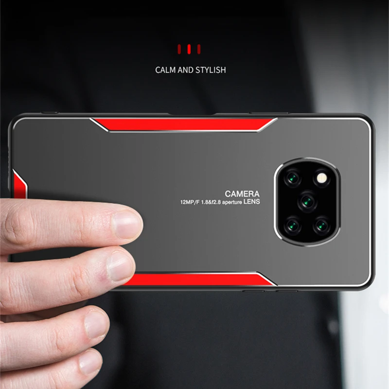 

For POCO X3 Pro Case Metal Back Soft TPU Bumper Hard Cover For Xiaomi POCO X3 NFC Case Anti Fall Coques