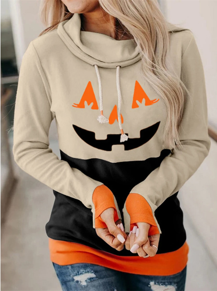 

Print Halloween Sweatshirts Woman Hoodies Long Sleeve Top Casual Loose Pullovers Women Clothes 2020 Christmas Sweatshirt Female