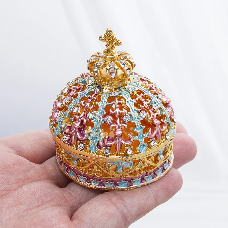 H &amp D 2 5 ''распашная Корона шкатулка ручная роспись рисунки украшенные