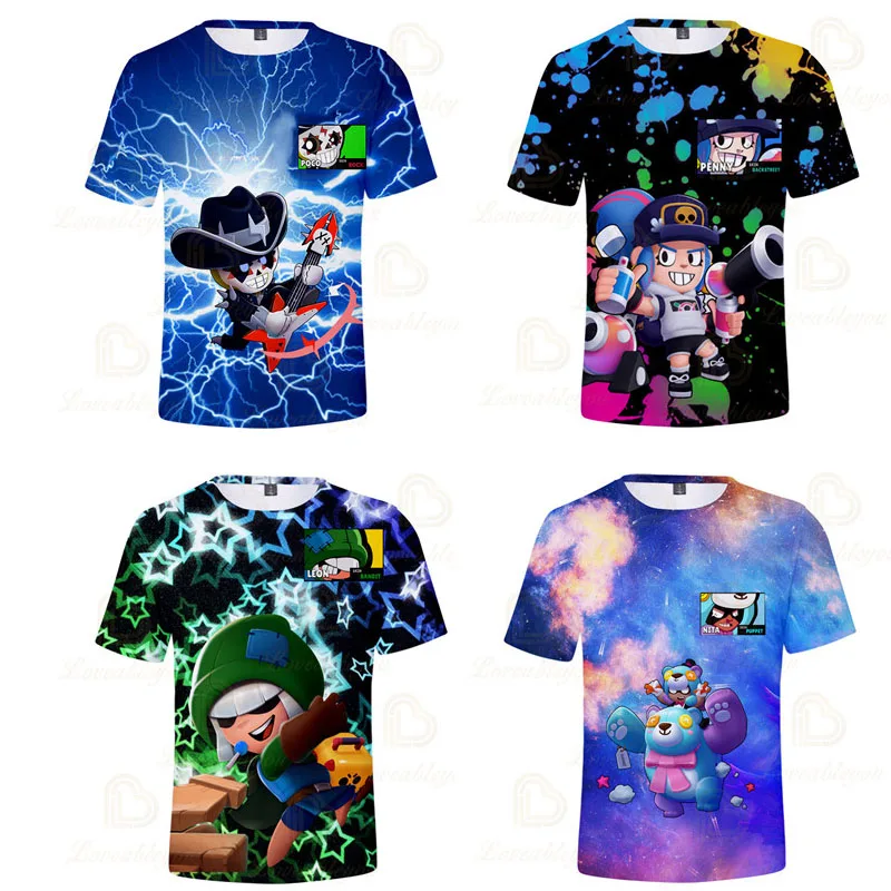 

Browlers Shoot Kids Tshirt Leon Shooting Game 3D Print T-shirt Shirt Boys Girls Harajuku Cartoon Jacket Tops Teen Clothes