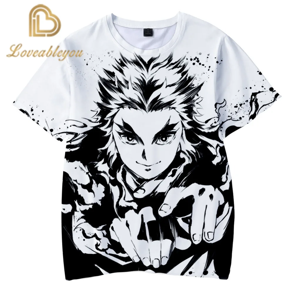 Футболка мужская с графическим принтом Demon Slayer забавная уличная одежда в стиле