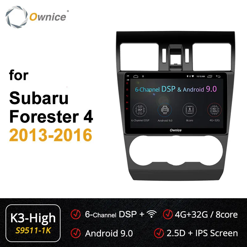S9511-1 K3-High Ownice 360 Panorama 4G Android 9,0 k3 k5 k6 автомобильный dvd-плеер для Subaru WRX Forester 2013 gps Navi DSP оптический - Цвет: S9511-1 K3-High
