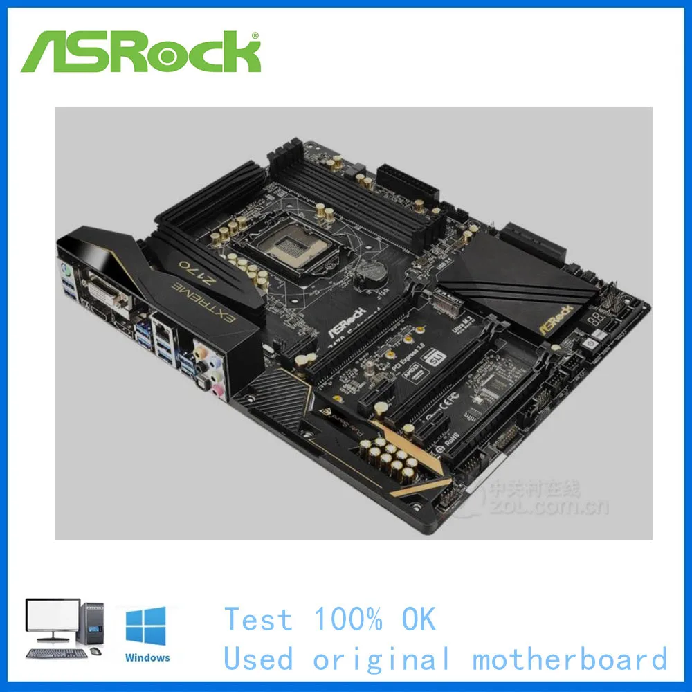 Материнская плата для компьютера ASRock Z170 Extreme 4 материнская LGA 1151 DDR4 настольного б/у