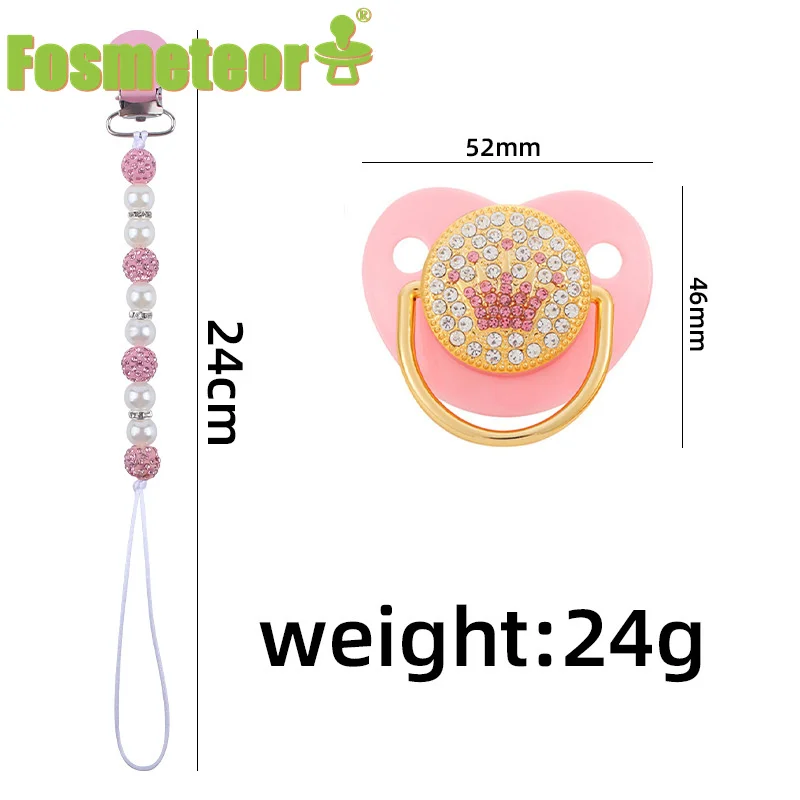 

Fosmeteor Новые Товары для малышей, цепочка для соски с узором в виде короны, смягчающая детская креативная цепочка для соски с жемчугом, набор и...