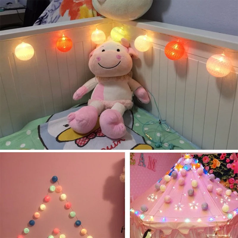 Сказочный свет сказочный Рождественский Декор сад 20LED хлопковый шар супер яркая