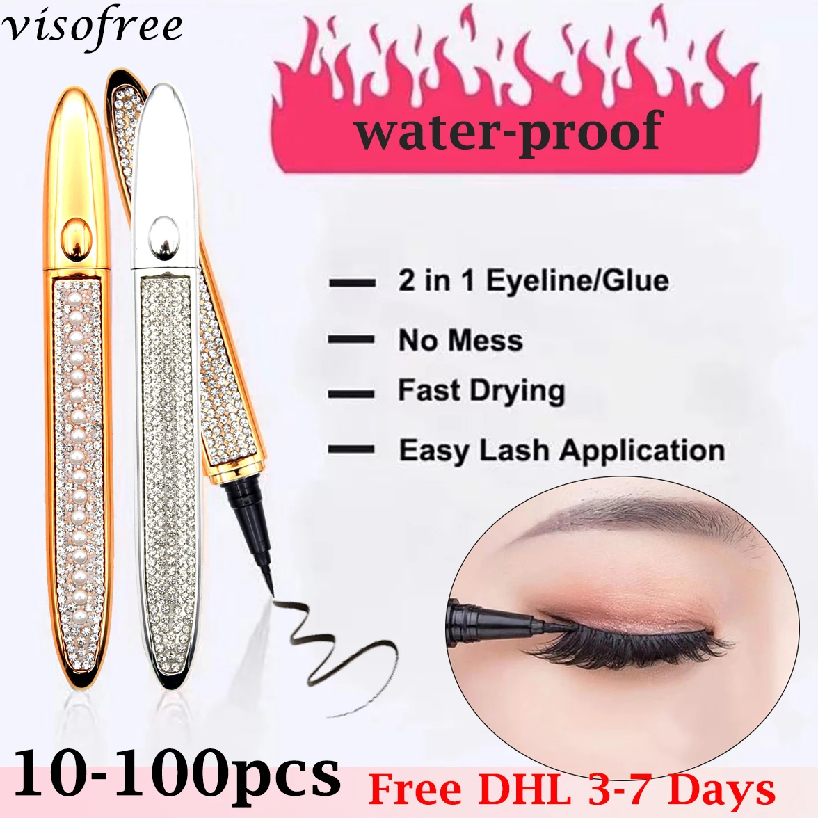 Самоклеящаяся жидкая подводка для глаз Visofree карандаш без клея Магнитный не