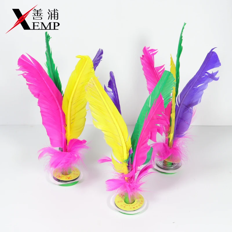 

China Jianzi Footbal Foot Kick Handwheel Fancy Goose Feather Shuttlecock Fitness Entertainment For Physical Exercise