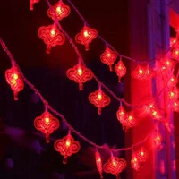 red lantern chinese knot led string lights christmas battery operated party decorations chinese new year decor 6 m 40 lights