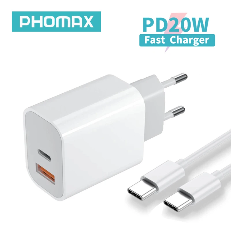 phomax 20 вт pd зарядное устройство с 2 usb