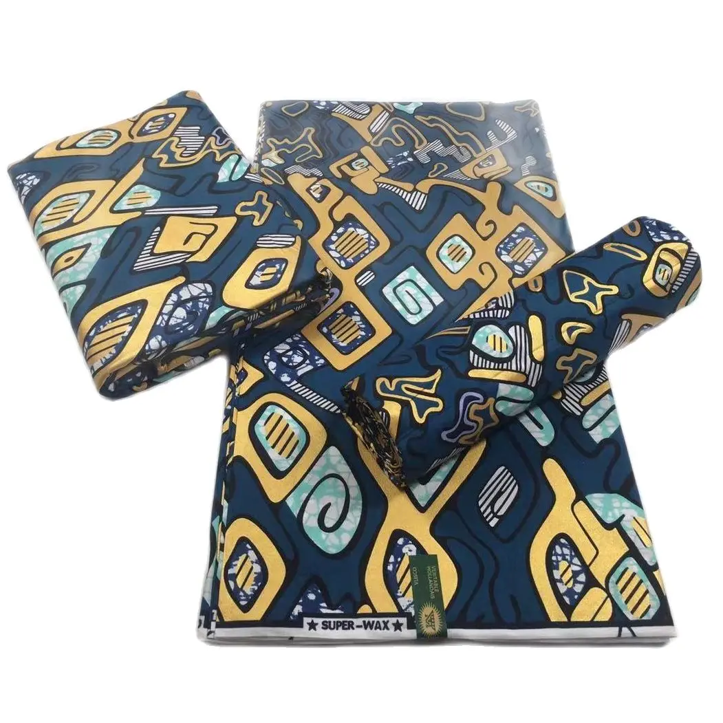 Африканский оригинальный воск Golden100 % хлопок Анкара Ткань 6 ярдов для свадебного