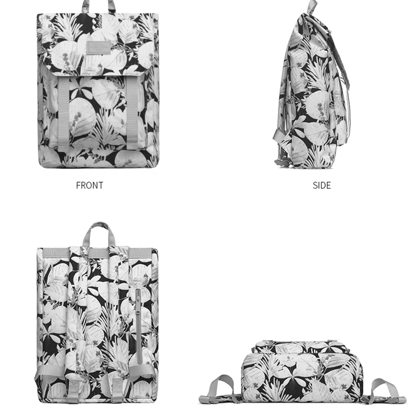 МАч серый цветочный принт рюкзак для ноутбука женский квадратный школьный