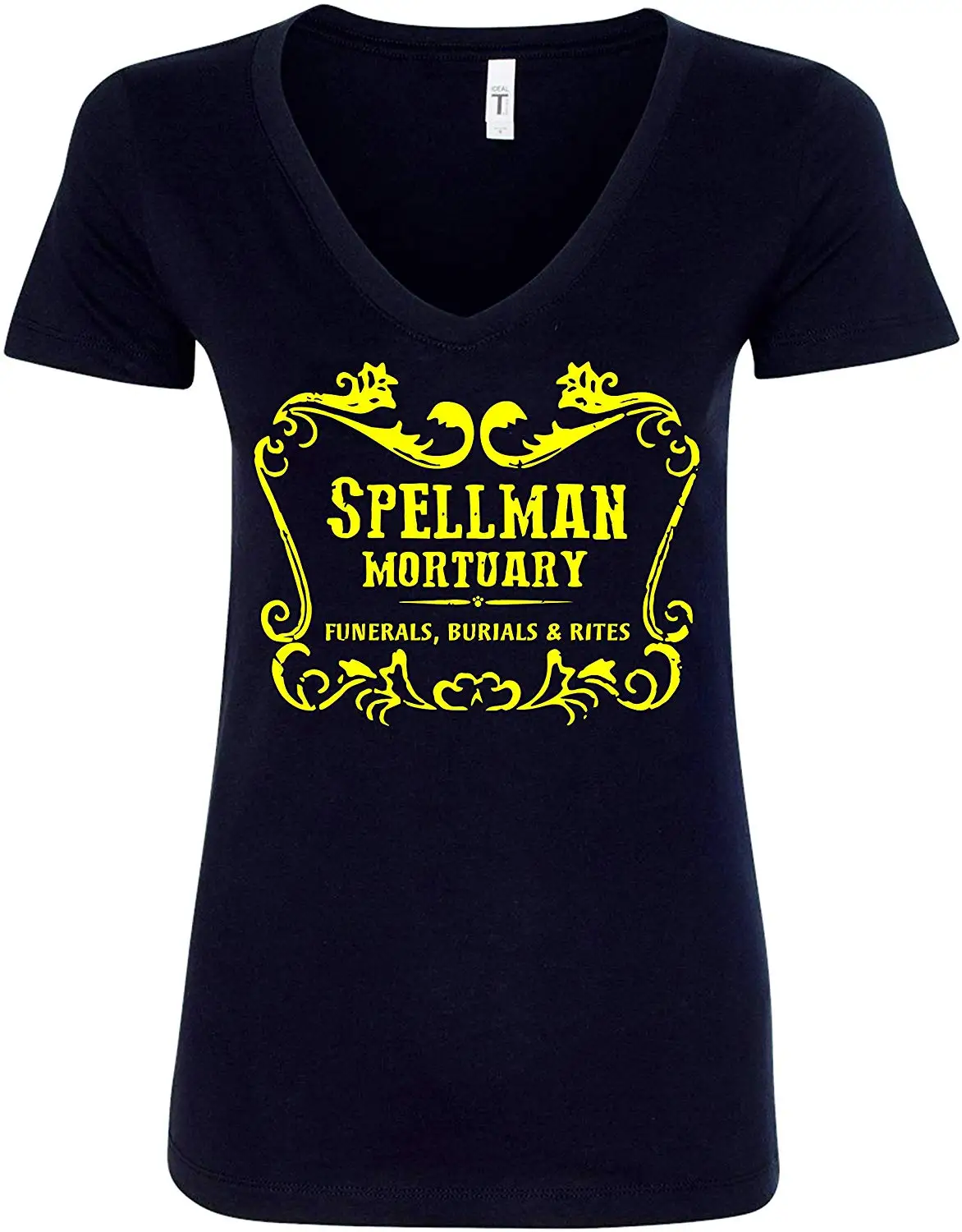 TSDFC Spellman Mortuary Sabrina Whiskey style Женская футболка с v-образным вырезом-черная Новая