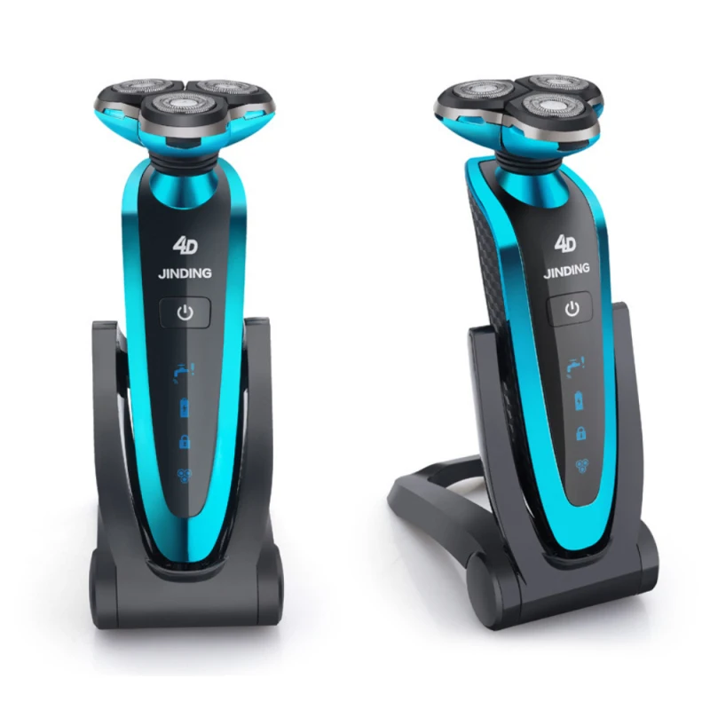JINDING перезаряжаемая электробритва Мужская Водонепроницаемая бритва 4D плавающая