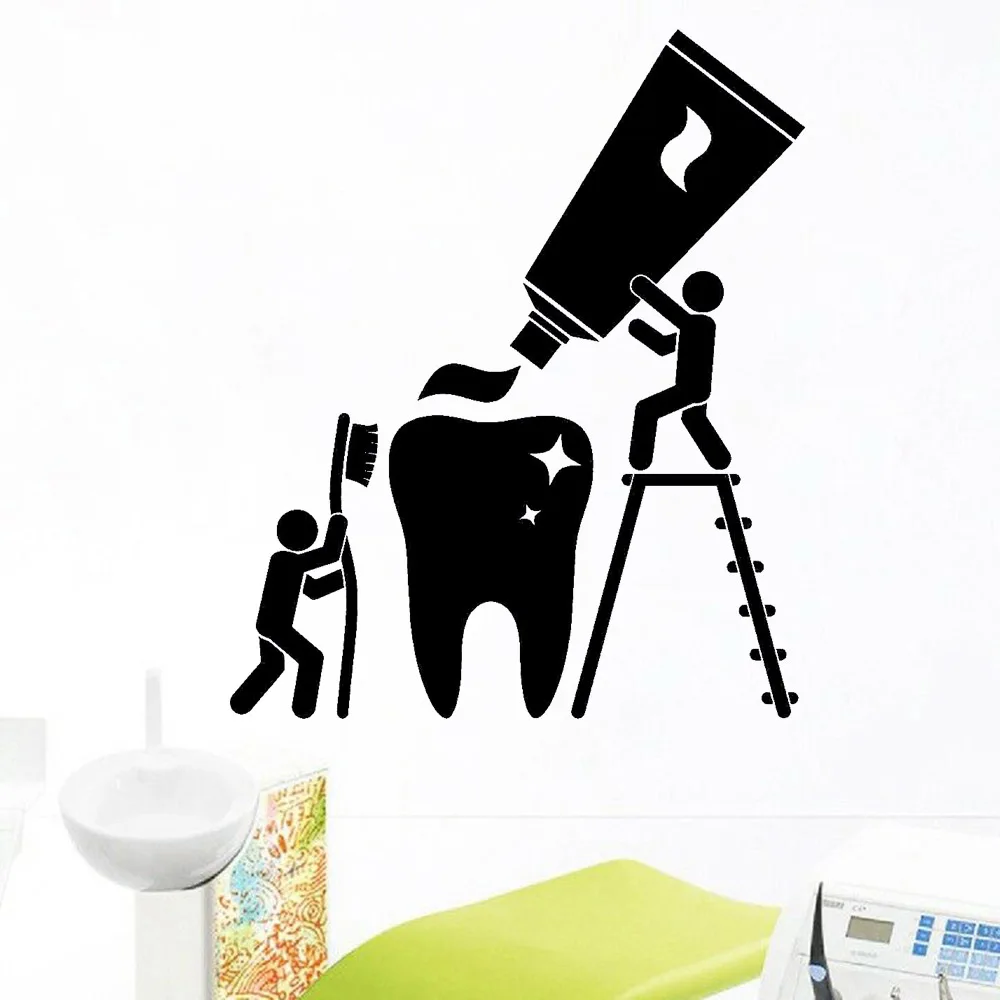 Настенные виниловые наклейки для ухода за зубами стоматологии ванной комнаты