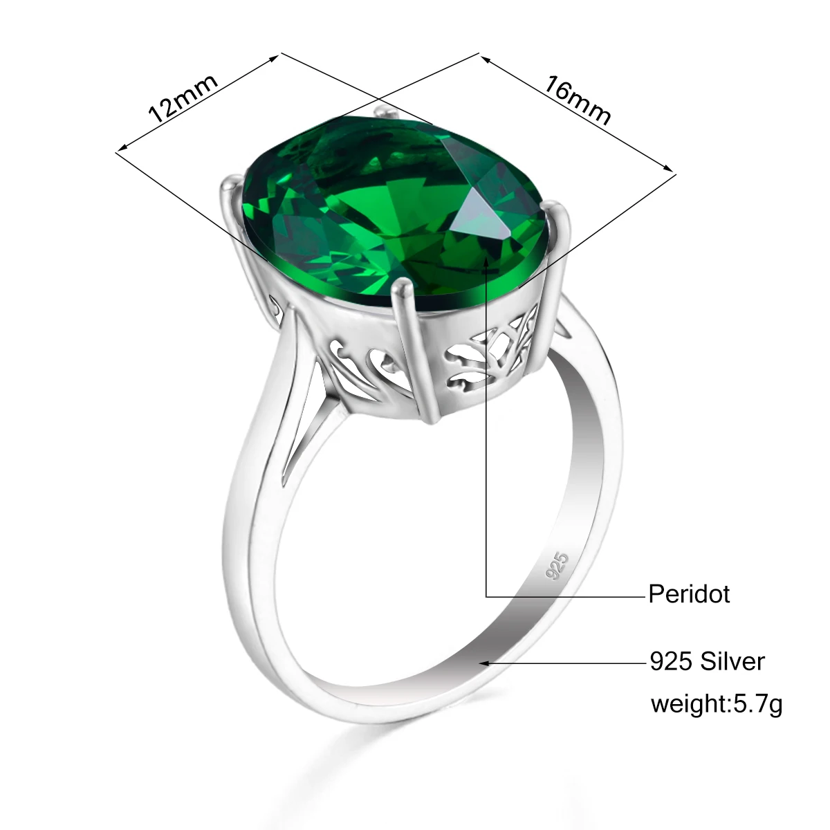 

Silver Chakra Real Silver 925 Ring Trendy Prong Setting Oval Green Emerald Rings Exquisite Fine Jewelry For Women Wholesale