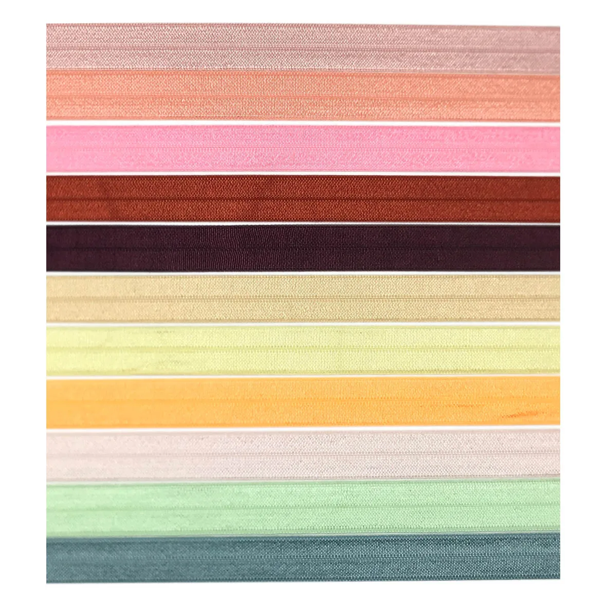Colorful Shiny Fold Over Elastic Foe Satin Strap Kids Hair T