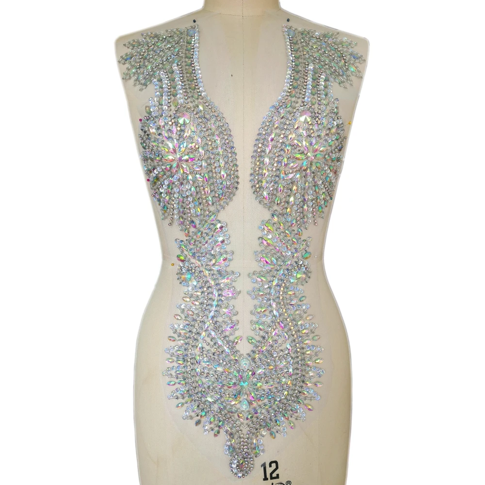 Изысканный прозрачный AB женская свадебная одежда пришить Diy стразы кристаллы