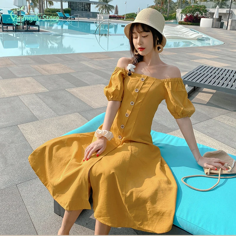 

Женское элегантное Летнее белое платье, дизайнерская одежда в стиле Харадзюку, винтажная юбка в Корейском стиле, 2021