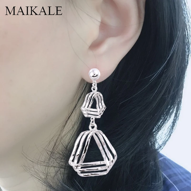 Женские Геометрические серьги MAIKALE новый многослойный треугольник большие