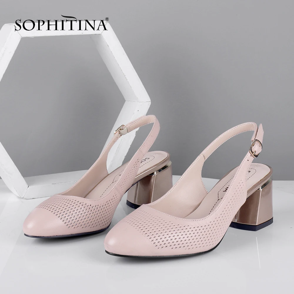 SOPHITINA/Новые летние женские туфли лодочки с острым носком на квадратном каблуке