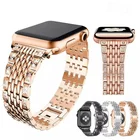 Металлический ремешок для Apple Watch 7 6 5 4 SE Band 45 мм 44 мм 40 мм, браслет из нержавеющей стали с бриллиантами для iwatch 3 42 мм 38 мм Correa