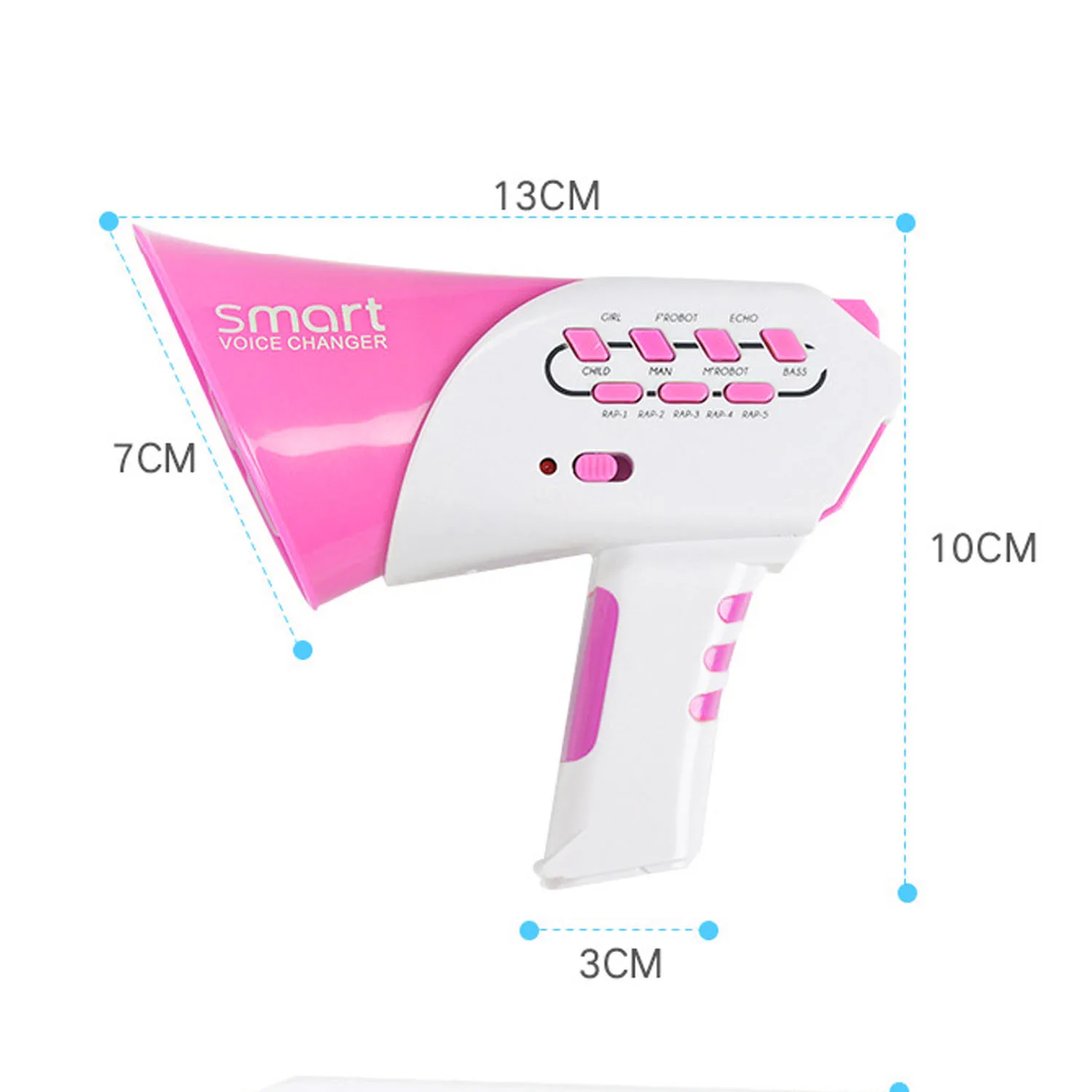 Игрушка для изменения голоса детей Забавная детская громкая связь Мини-распорядитель голоса Мегафон Электронная связь с 7 звуковыми эффектами.