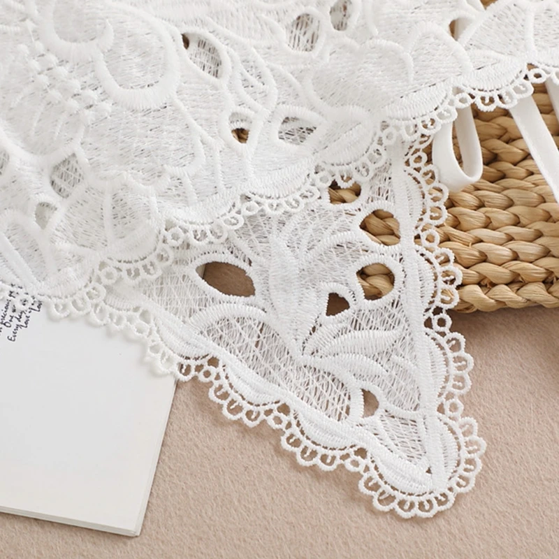 

Цветочная вышивка, воротник рубашки, кружевные поля, модный декоративный искусственный воротник, милый съемный воротник с отверстиями