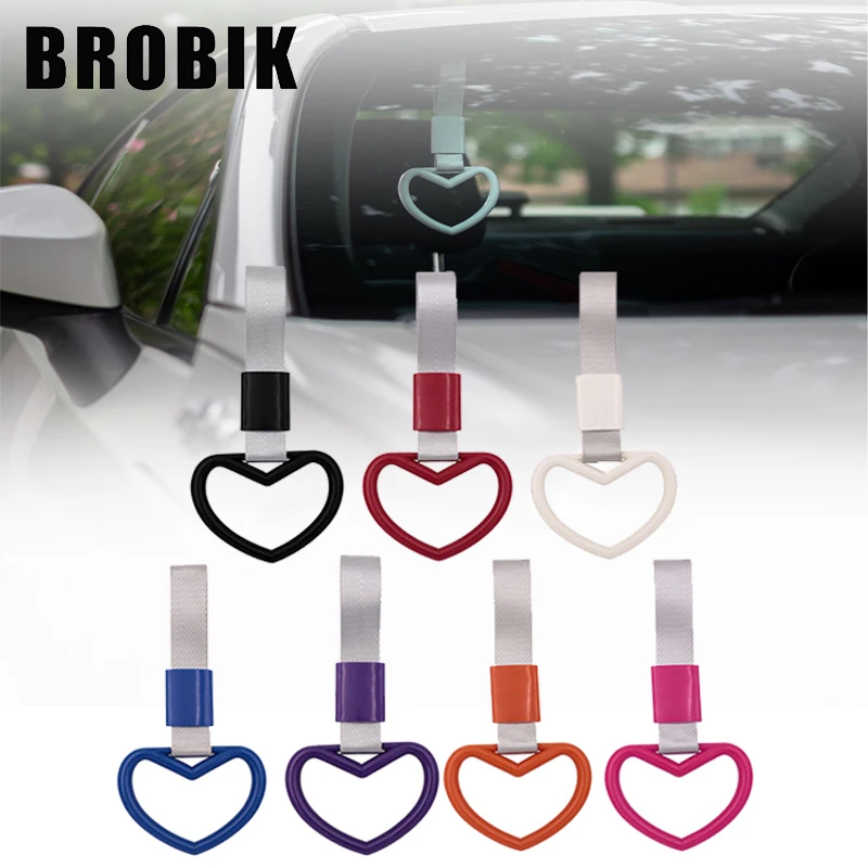 

BROBIK Tsurikawa Ring Heart JDM Train Bus Handle Hand Strap Drift Charm Strap Drift Auto Accessories Car Styling