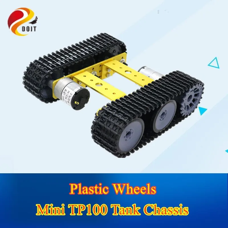 DOIT mini TP100 серебристый робот шасси гусеничный автомобиль с двойным двигателем