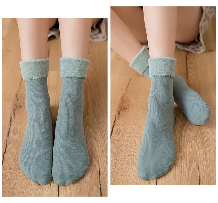 Skarpetki calcetines mujer; зимние носки-тапочки для девочек; утолщенная шерсть; теплая шерсть; плотные теплые дышащие эластичные модные носки для женщин