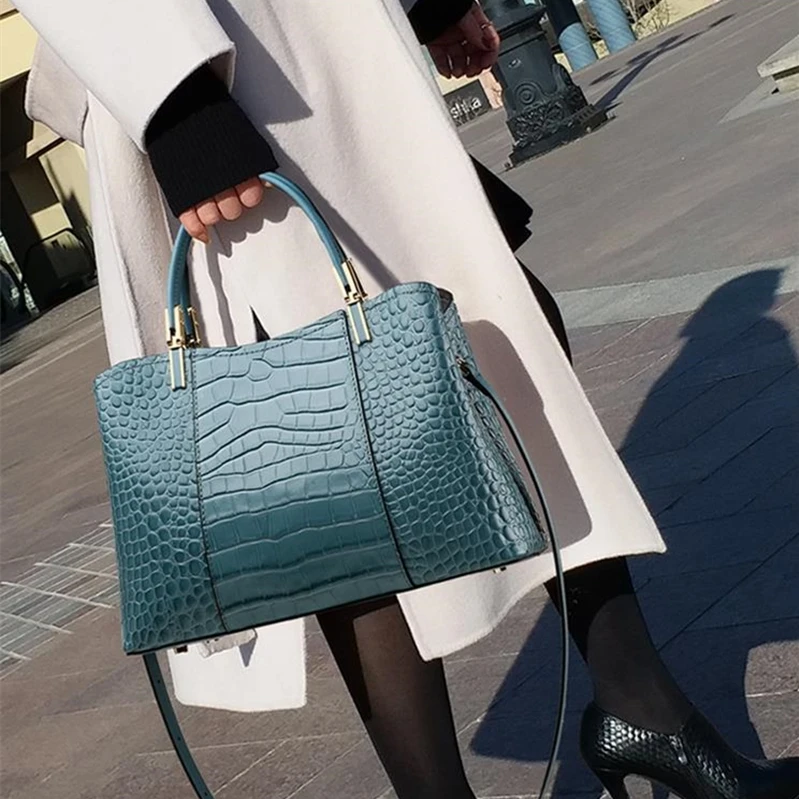 

100% Genuine Leather Handbags New Fashion and Atmosphere Portable Large-capacity Ladies One-shoulder Messenger Bag Purses bolso