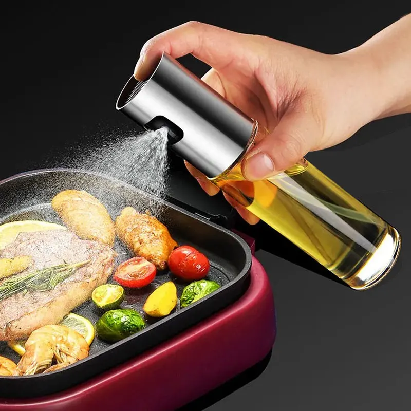 Бутылка для распыления масла, распылитель aceite, барбекю aceitera, кухонные аксессуары, принадлежности, инструменты, наборы гаджетов, Приготовление барбекю, оливковое стекло, huille - изображение