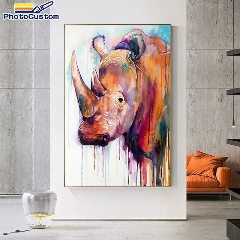 

PhotoCustom Wall Paints Unique Gift Paints By Numbers Colorful Pigs For Adults Picture By Number Animals Pig 40x50cm Home Decor