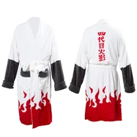 anime namikaze minato coral fleece bathrobe cloak 4th hokage cosplay costume warm night gown robe sleepwear