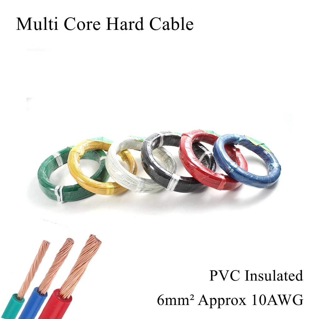 10AWG 6 мм BVR RV многожильный провод изолированный Электрический жесткий кабель