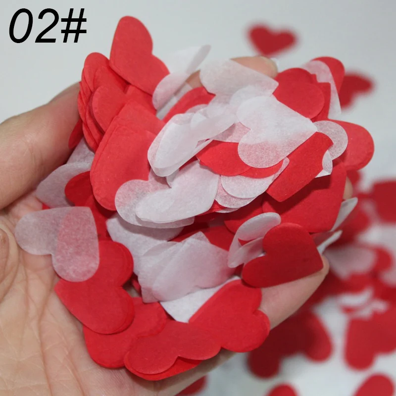 1200 шт. свадебные конфетти в форме сердца тканевая бумага красного белого цветов