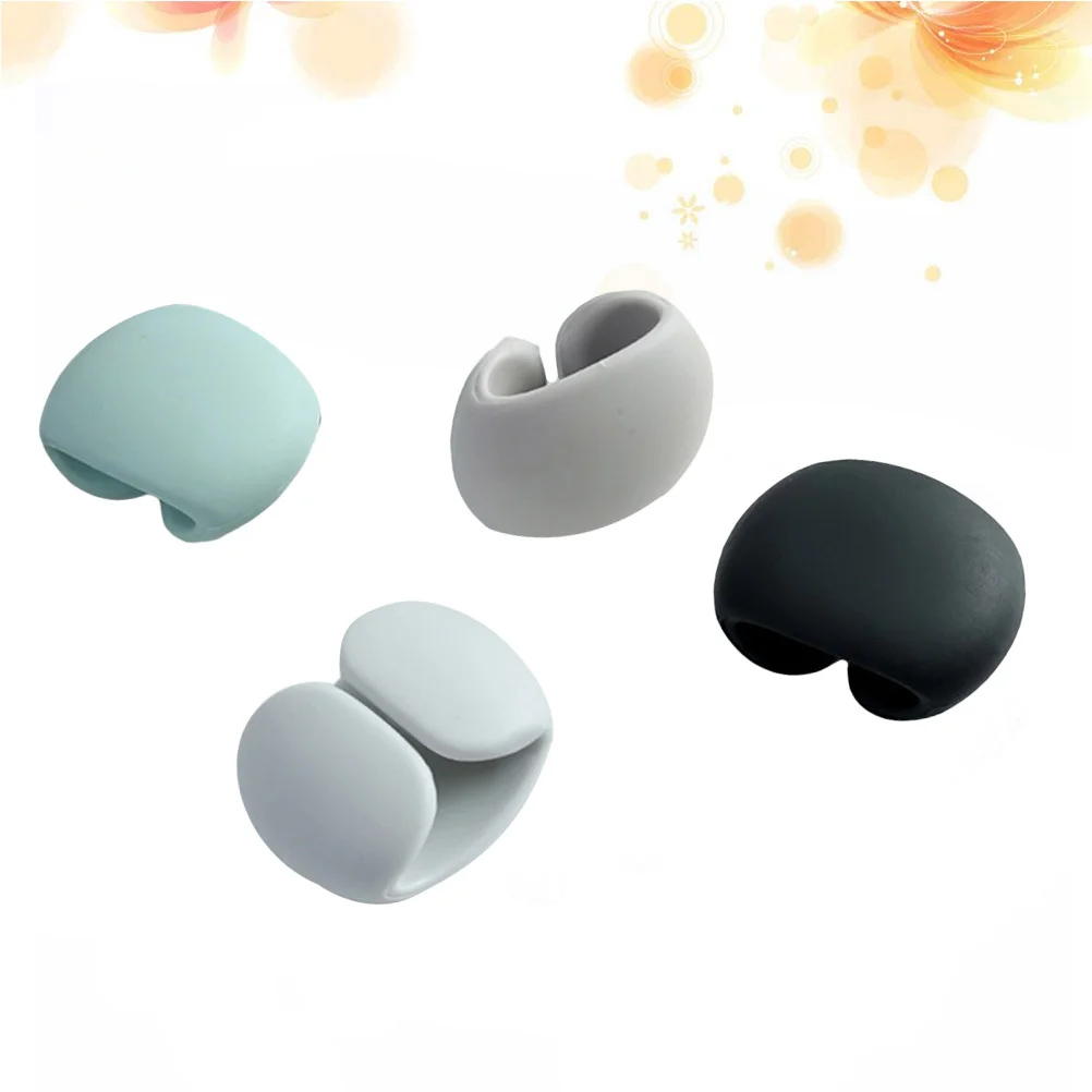 

4pcs Creative Headset Wire Winder Cable Holder Headphone Winders Silicone Cable Organizer Storage Buckles
