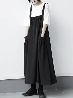 Японский простой драпировка ощущение прохлады большой карман свободный размер