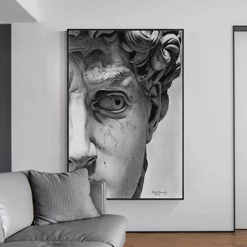 RELIABLI черно белая David Скульптура фотографии холст картины Wall ART Для Гостиная