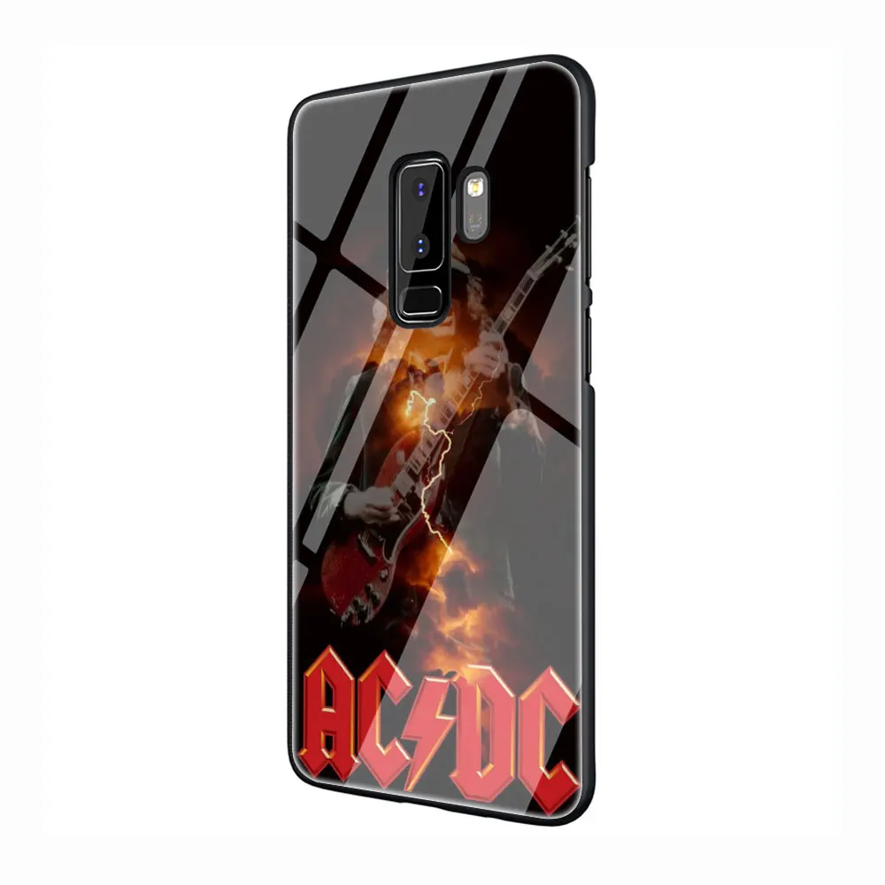 G7 ACDC рок-группы закаленное Стекло TPU черный чехол для Galaxy S7 край S8 S9 S10 Plus, Note 8, 9, 10, A10 20 30 40 50 60 70 - Цвет: G7