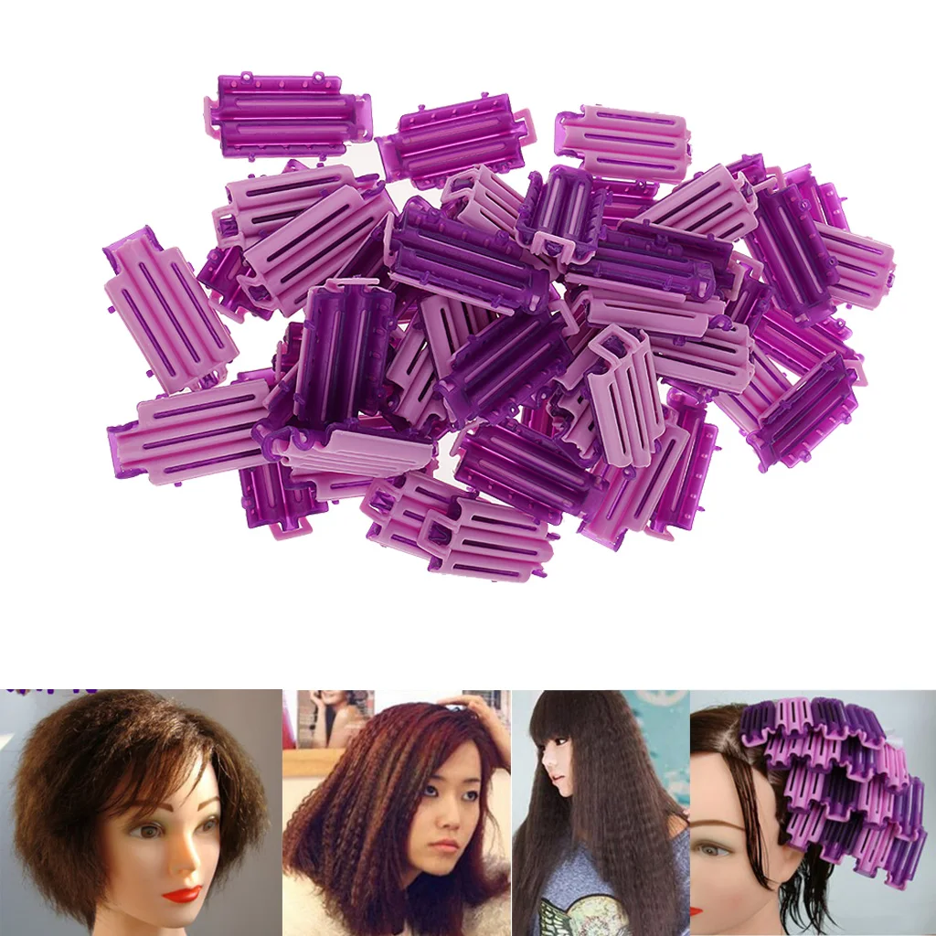 

Lot of 50 Reusable Cold Wave Perm Rod Corn Hair Hairdressing Clip Curler Maker Styling DIY Tool for Salon Travel Home