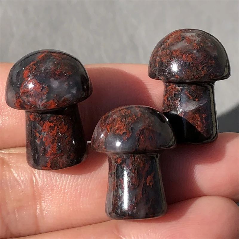 

10 шт., фигурки грибов из натурального камня