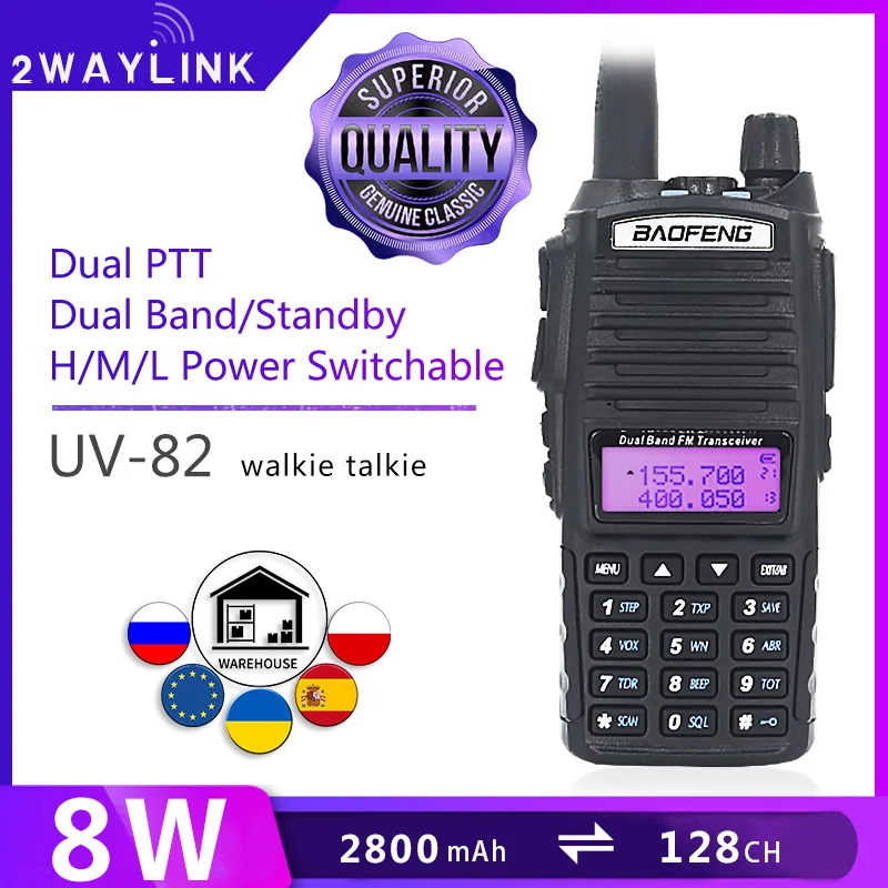 

BaoFeng UV 82 Walkie Talkie 5W 8W U/V Talkie Walkie UV-82 Headset Walkie-Talkie 10 KM UV82 8W Radios UV 5R UV 9R Ham Radio 10 KM
