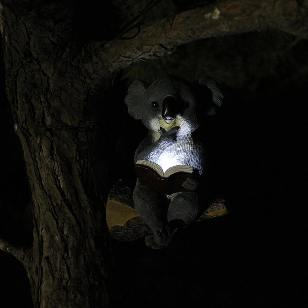 

Lovely Koala Solar Garden Statue Light Figurine LED Lamp Yard Waterproof Resin Sculpture Ornament Decor Garden Courtyard Tree