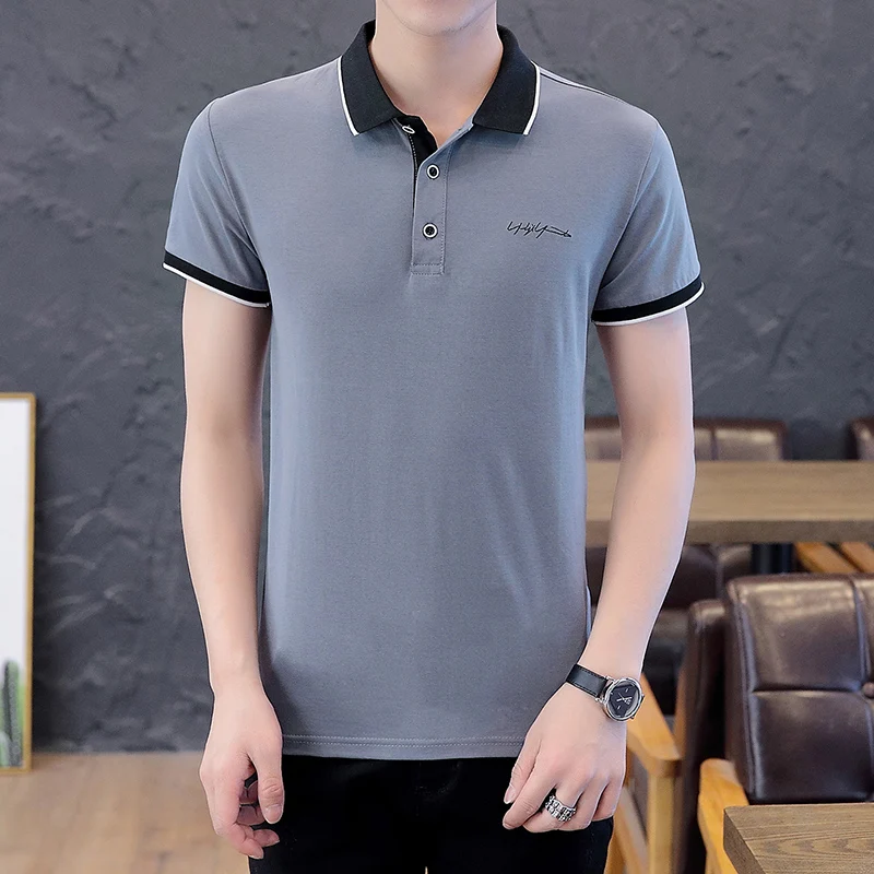 Рубашка-поло мужская хлопок короткий рукав летняя модная блуза | Мужская одежда
