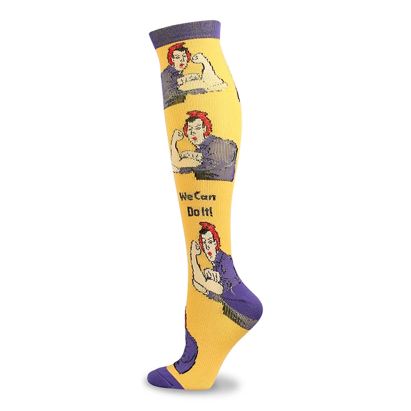 

Compression Socks Outdoor Running Cycling Long Pressure Stockings Men Women Halloween Animal Fox Unicorn Zebra Print Socks