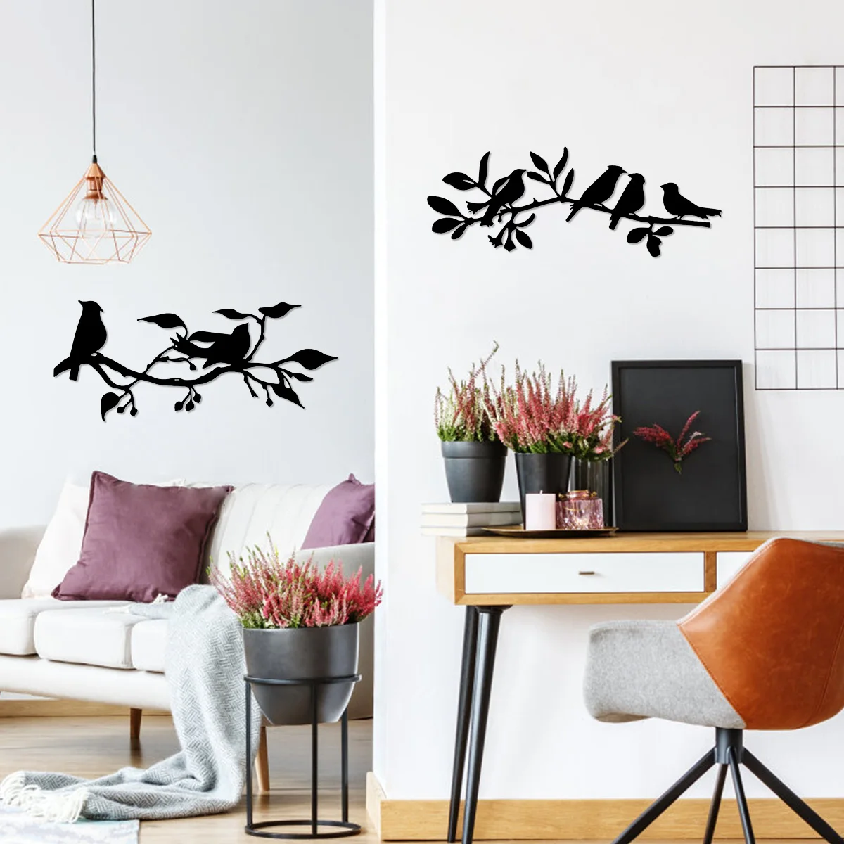 2 шт. металлические наклейки на стену | Дом и сад