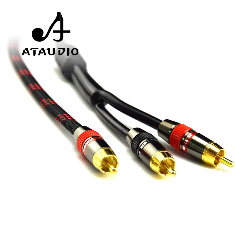 Аудио кабель ATAUDIO Hi Fi один RCA на двойной сабвуфер аудиокабель из чистой меди Sub 2